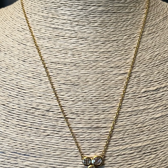 REAL SIMPLE STYLE TALIA NWT YELLOW GOLD-PLATED & PINK/CLEAR CRYSTALS NECKLACE - Picture 8 of 14